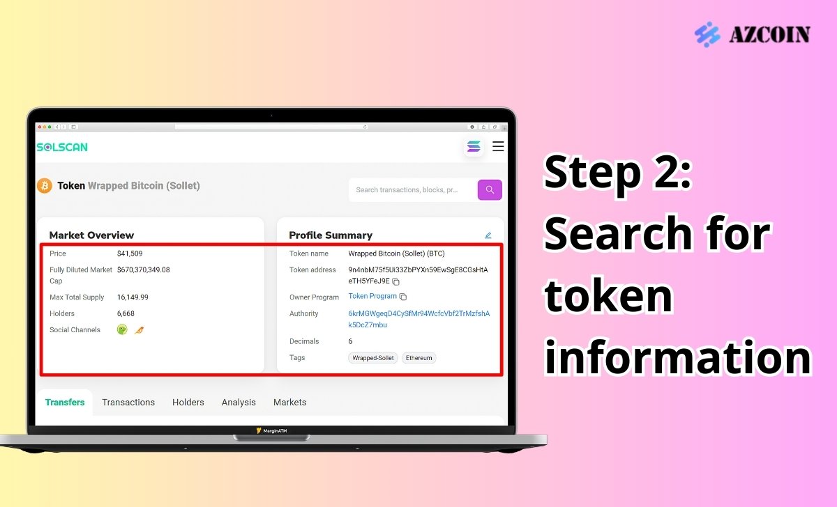 Step 2: Search for token information